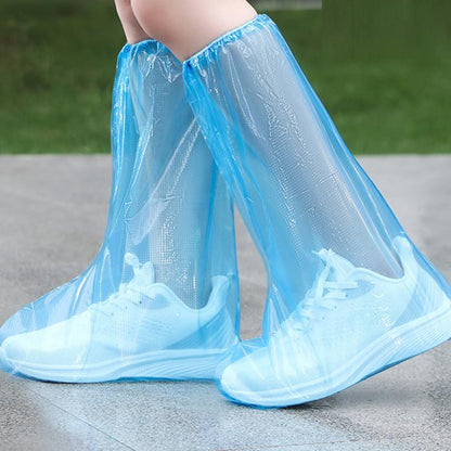 Outdoor Disposable PE High-Tube Rainproof Shoe Covers, 10pcs /Set