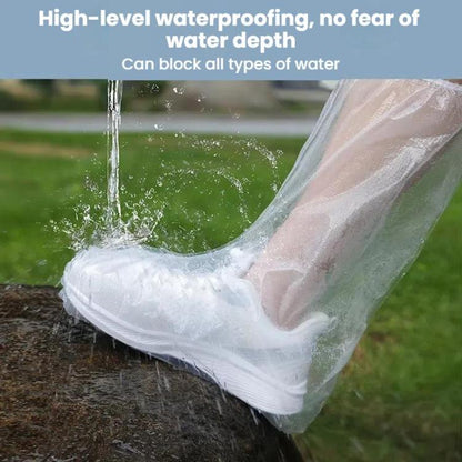 Outdoor Disposable PE High-Tube Rainproof Shoe Covers, 10pcs /Set