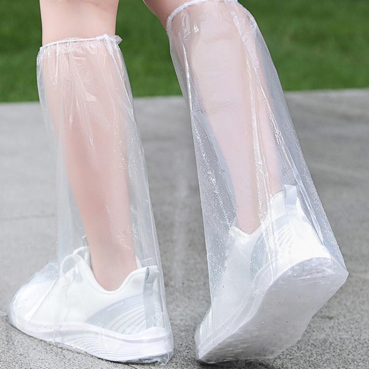 Outdoor Disposable PE High-Tube Rainproof Shoe Covers, 10pcs /Set