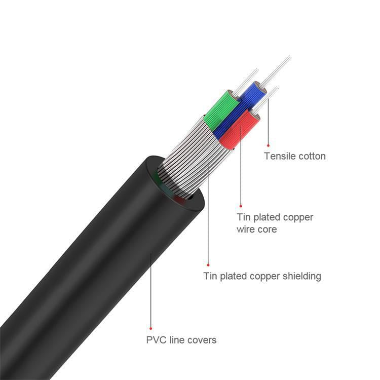 QGeeM 2RCA to 3.5mm Jack Audio Cable Gold-Plated Stereo Aux Cord for Home Theater, DVD Player,Hi-Fi Systems, 0.5m, 1m, 1.5m, 2m, 3m, 5m